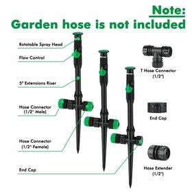 Restmo arc-n-range sprinkler with adjustable angle for efficient coverage