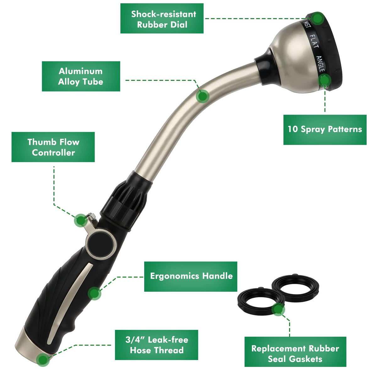 Restmo brass head nozzle delivers strong jet for cleaning and outdoor tasks