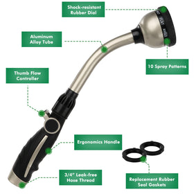 Restmo brass head nozzle delivers strong jet for cleaning and outdoor tasks