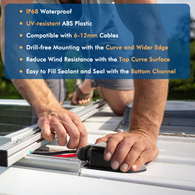 Restmo dual cable entry housing for solar panels on outdoors installations