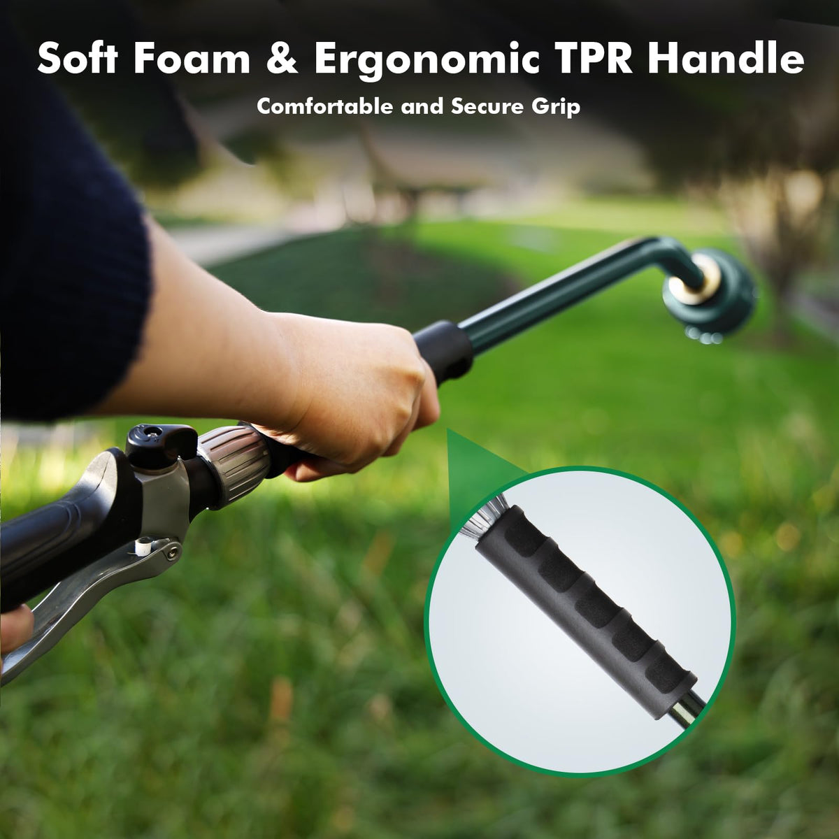 Restmo ergonomic soft-foam handle provides comfortable grip for all hand sizes.