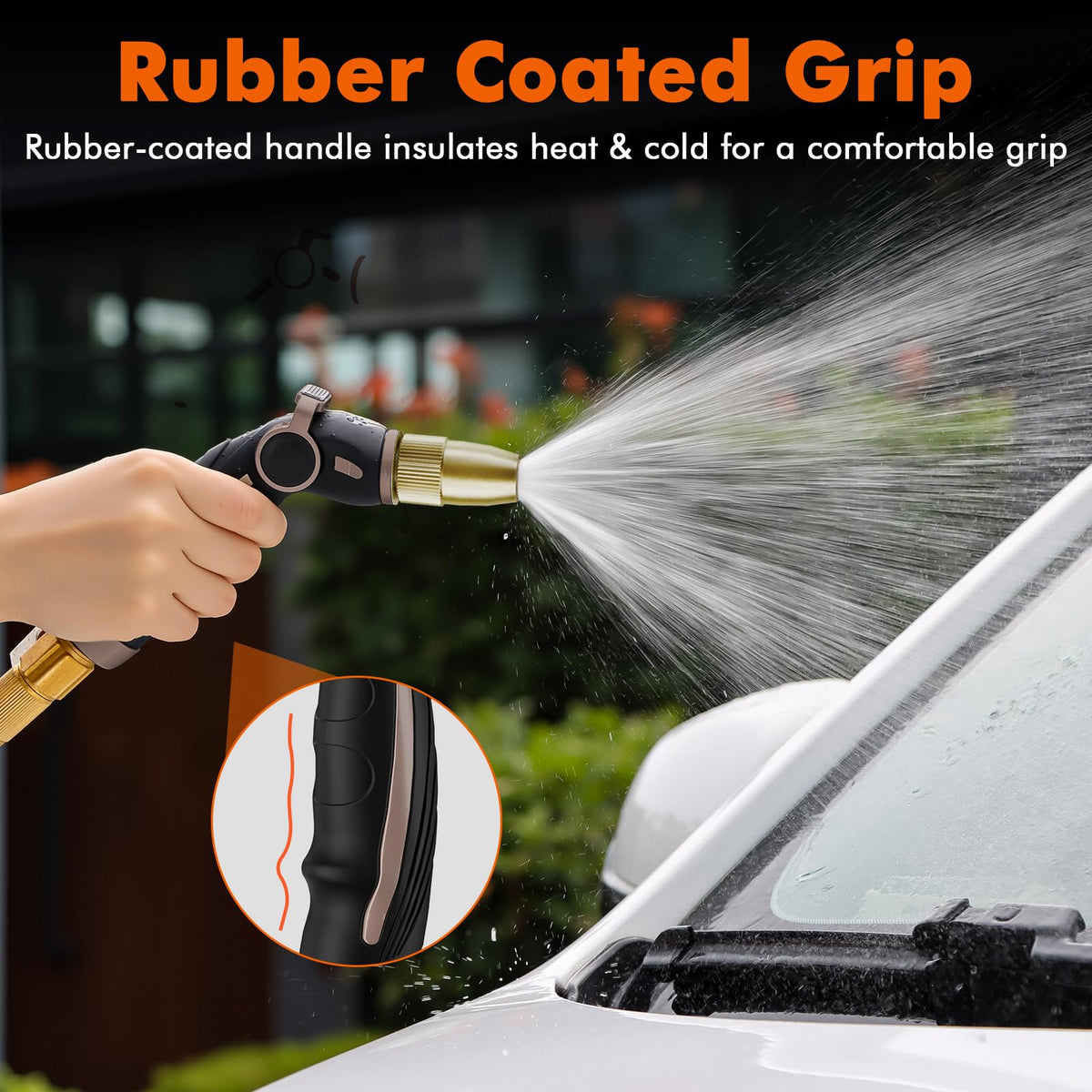Restmo four spray patterns for versatile cleaning and watering