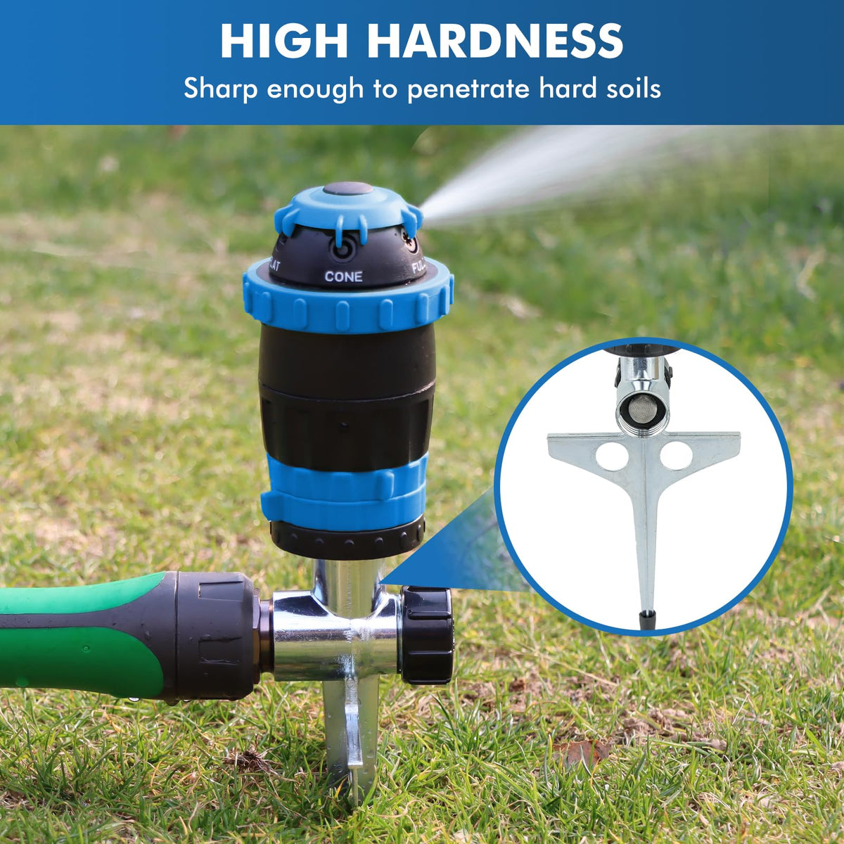 Restmo Gear Drive Sprinkler 50-foot diameter coverage for lawns.