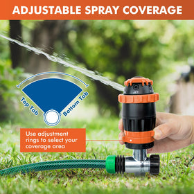 Restmo Gear Drive Sprinkler flat spray for even lawn coverage.