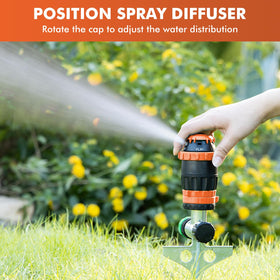 Restmo Gear Drive Sprinkler full 360° coverage for large lawns.