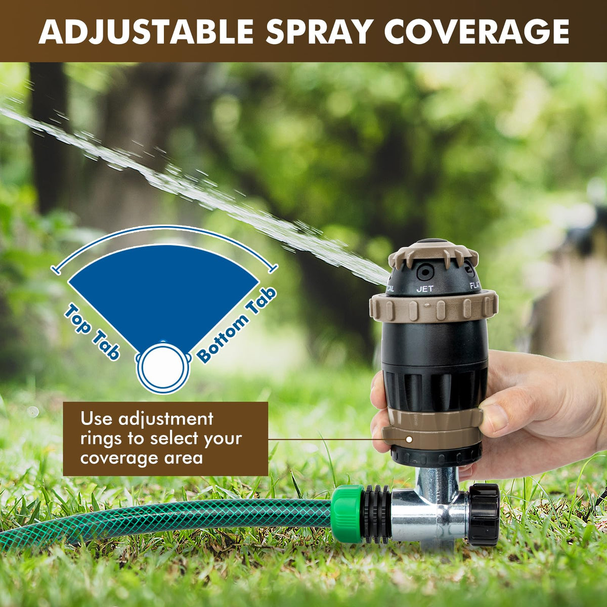Restmo Gear Drive Sprinkler full pattern delivers complete yard coverage.