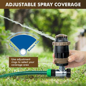 Restmo Gear Drive Sprinkler full pattern delivers complete yard coverage.