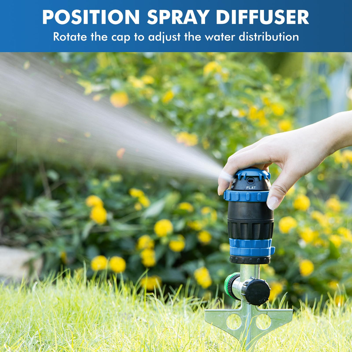 Restmo Gear Drive Sprinkler Full pattern covers larger areas efficiently.