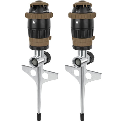 Restmo Gear Drive Sprinkler with jet pattern delivers focused irrigation for small garden beds.
