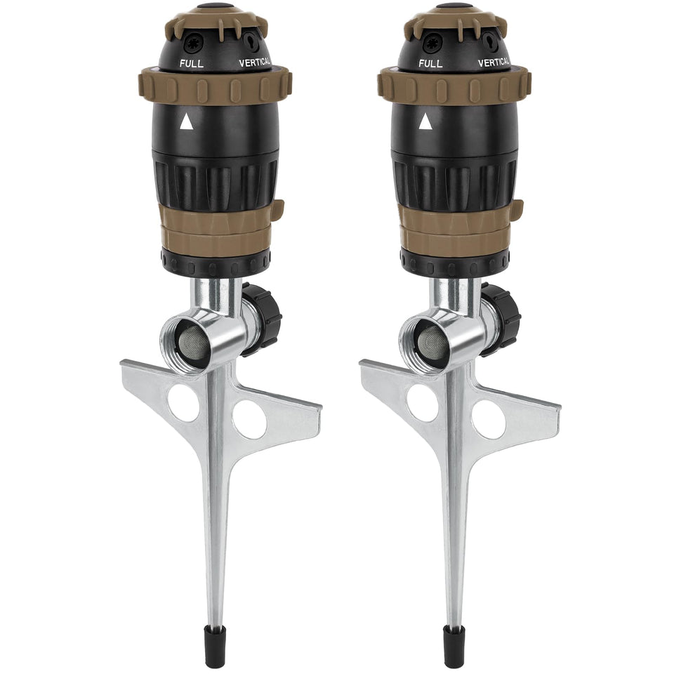 Restmo Gear Drive Sprinkler with jet pattern delivers focused irrigation for small garden beds.
