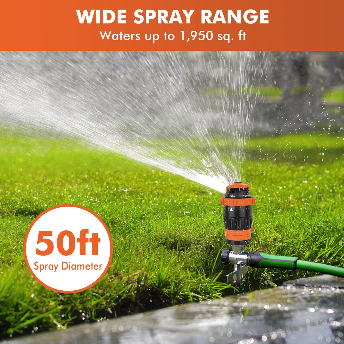 Restmo Gear Drive Sprinkler jet spray for focused garden beds.
