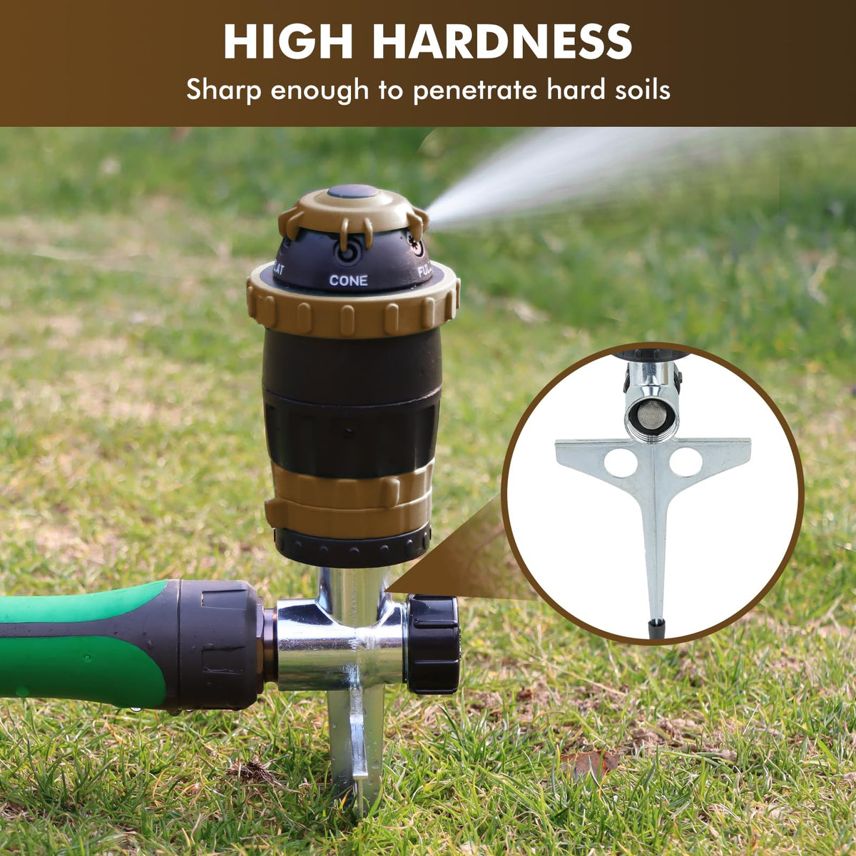 Restmo Gear Drive Sprinkler ready-to-use setup for outdoor irrigation.