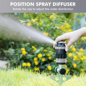 RESTMO Gear Drive Sprinkler Vertical pattern targets edging and vertical surfaces.