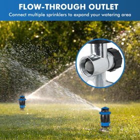 Restmo Gear Drive Sprinkler Vertical pattern for precise edge watering.