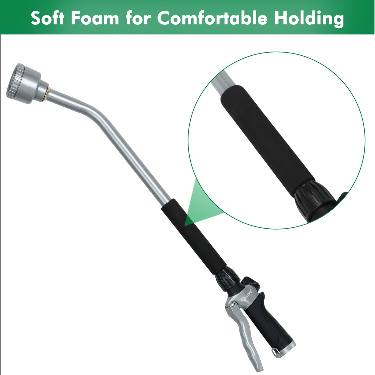 Restmo heavy-duty aluminum and zinc body designed for everyday garden use.
