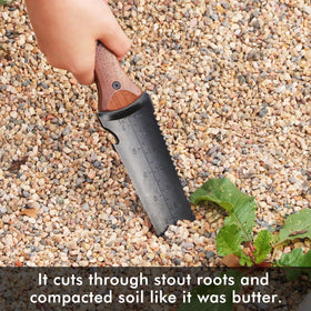 Restmo depth gauge aids accurate planting depth measurements.