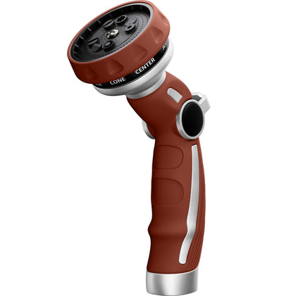 Restmo hose nozzle with heavy-duty metal body for durable garden use