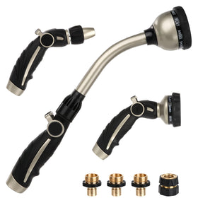 Restmo hose sprayer with 9 patterns ideal for beds, shrubs, and lawns