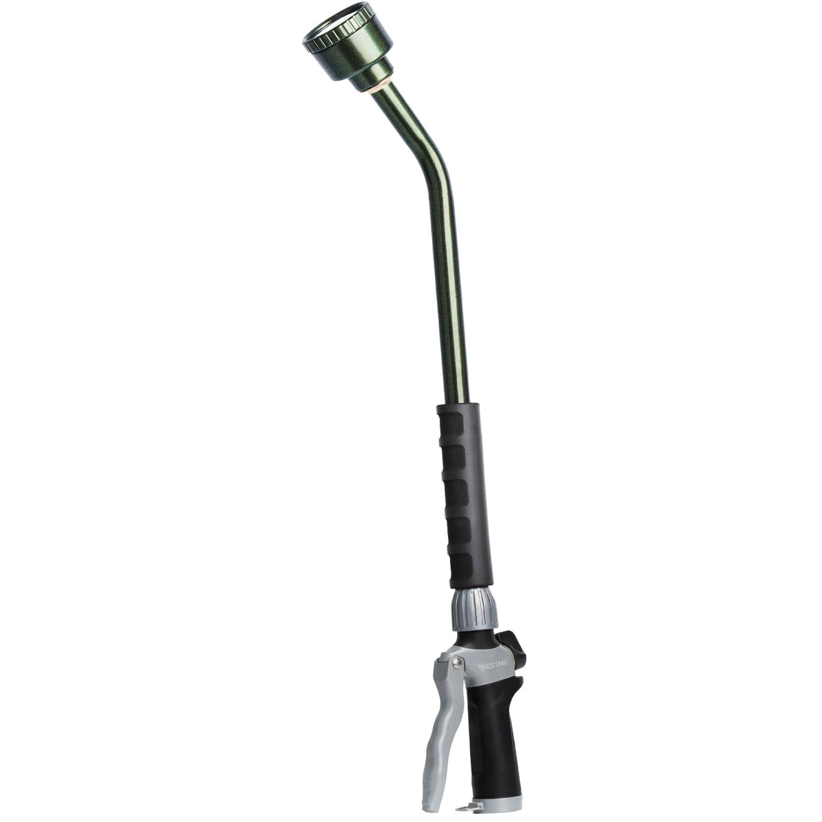 Restmo long watering wand with full shower delivers even rain-like coverage for delicate seedlings.