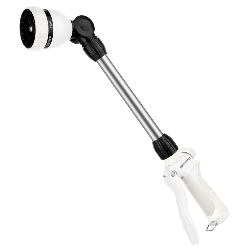Restmo metal watering wand 16-inch body for durable watering and comfortable handling.
