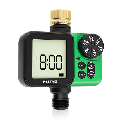 Restmo oversized LCD display sprinkler timer for easy garden scheduling