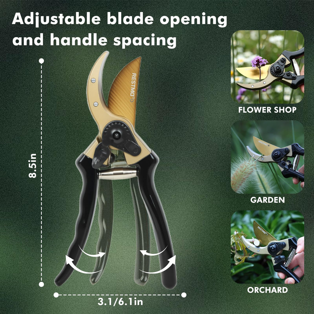 Restmo ergonomic spring reduces hand fatigue during long pruning sessions