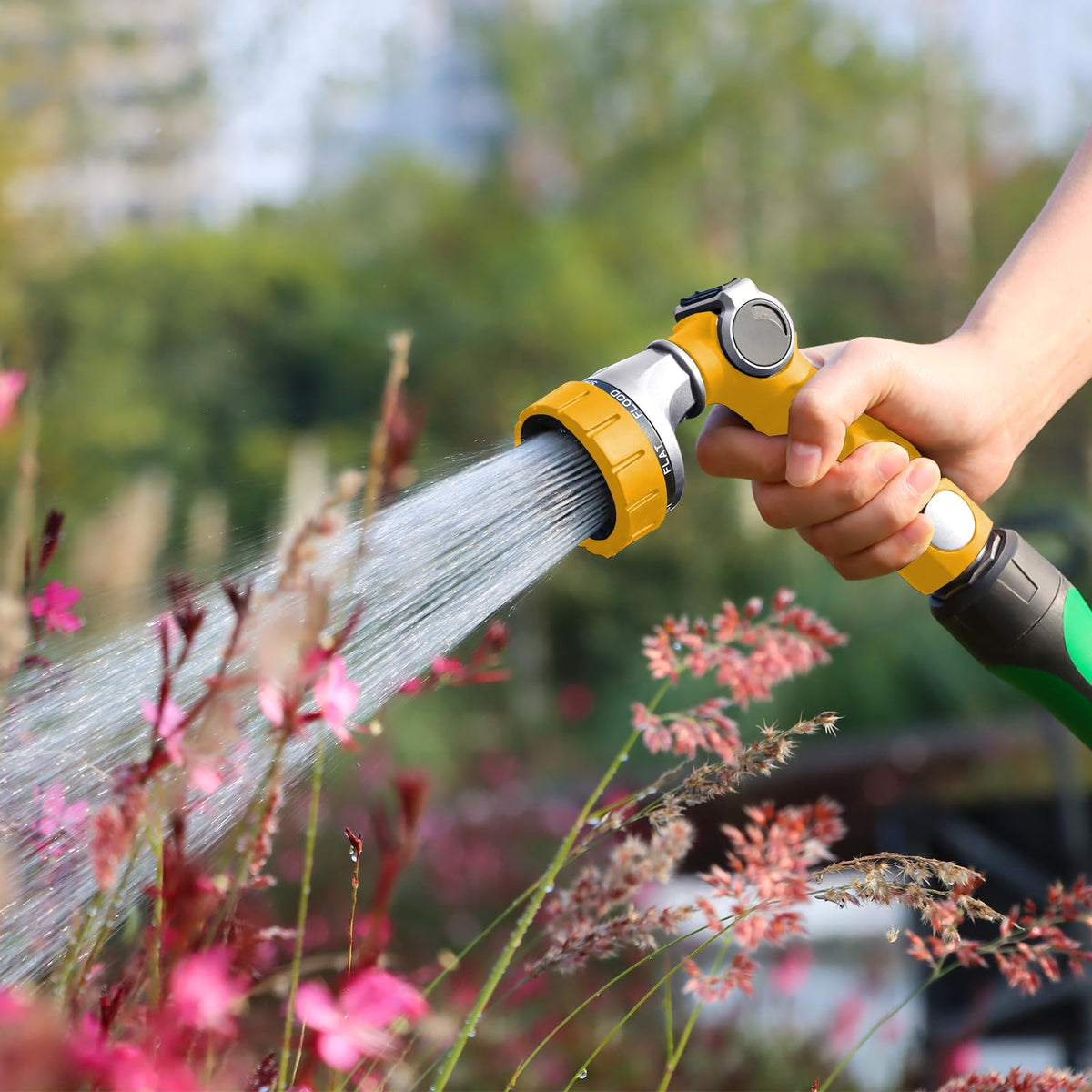 Restmo seven-pattern sprayer includes jet, shower, mist, and more.