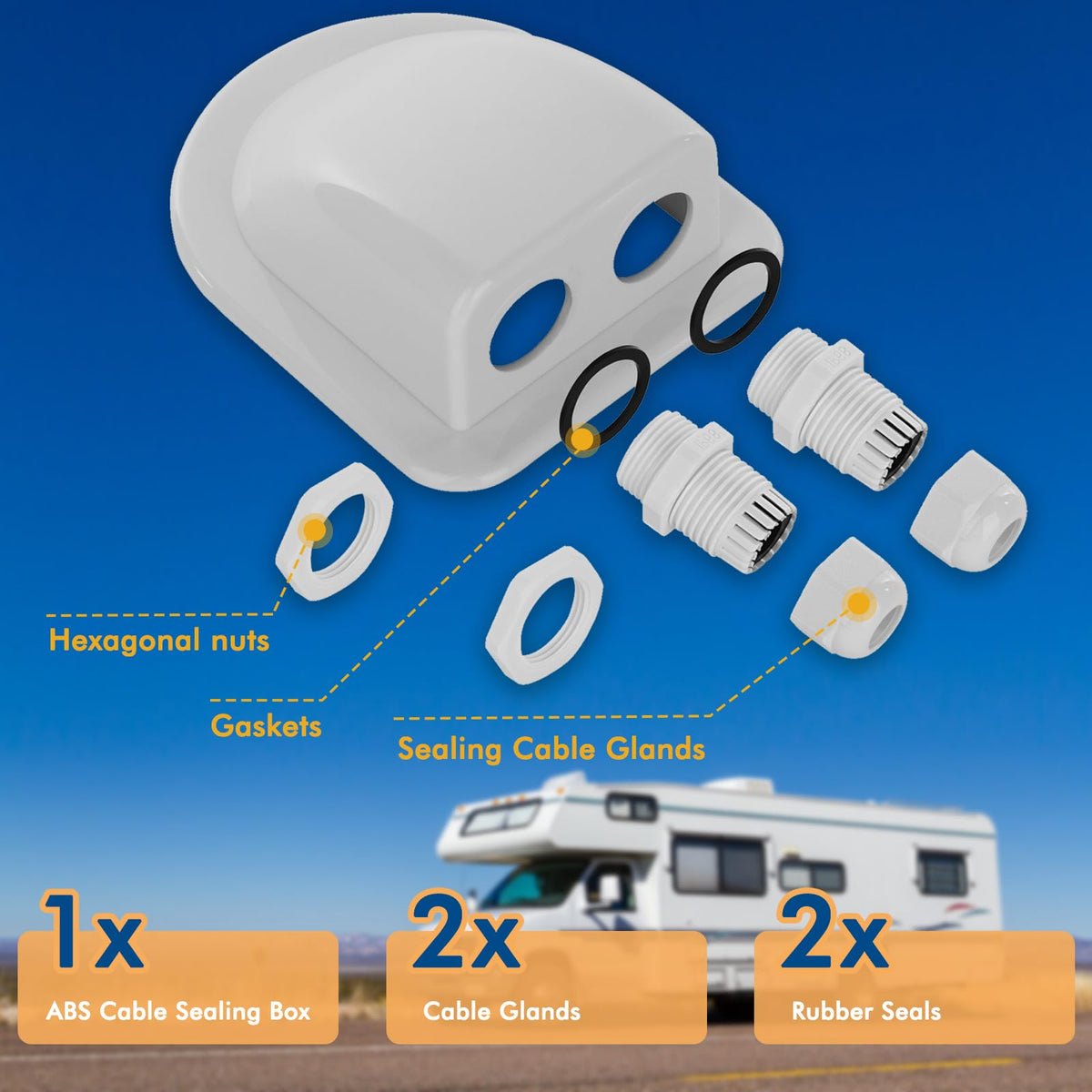 Restmo solar cable seal supports 6-12 mm diameter for versatile wiring