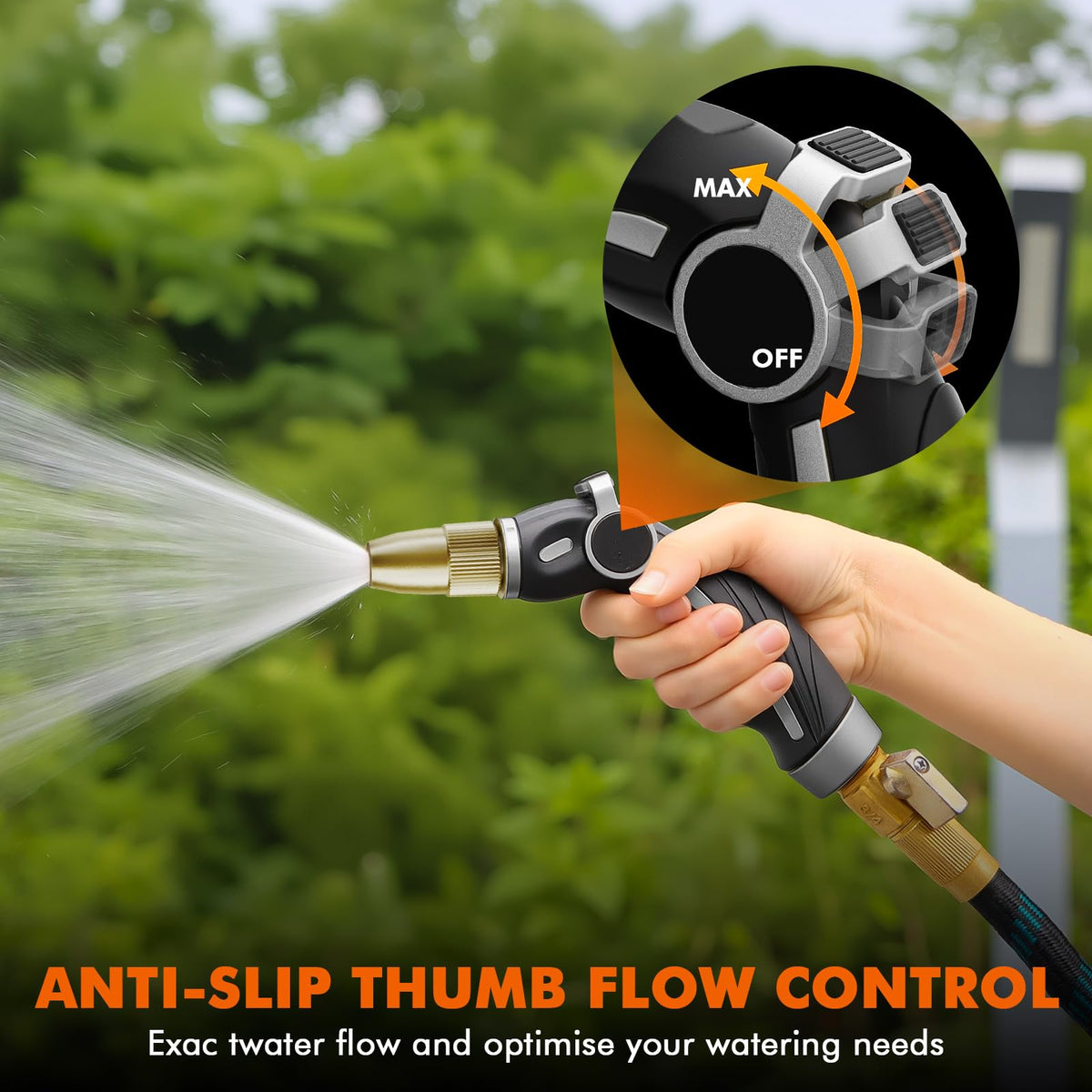 Restmo thumb-control design enables easy on off and pressure changes