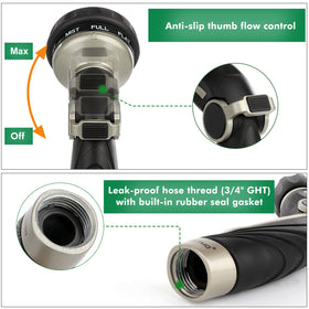 Restmo thumb flow control for easy on/off without hand fatigue