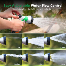Restmo six pattern nozzle covers mist to jet for versatile chores.