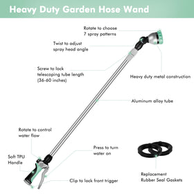 Restmo metal body watering wand resists rust during outdoor use