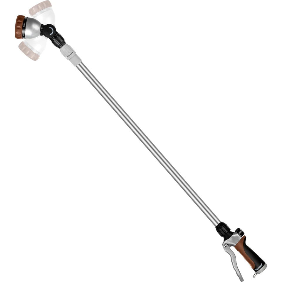 RESTMO watering wand extended to reach hanging baskets and rooftops