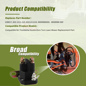 Retepif copper-cadmium contact in solenoid provides durable electrical path for mowing sessions.