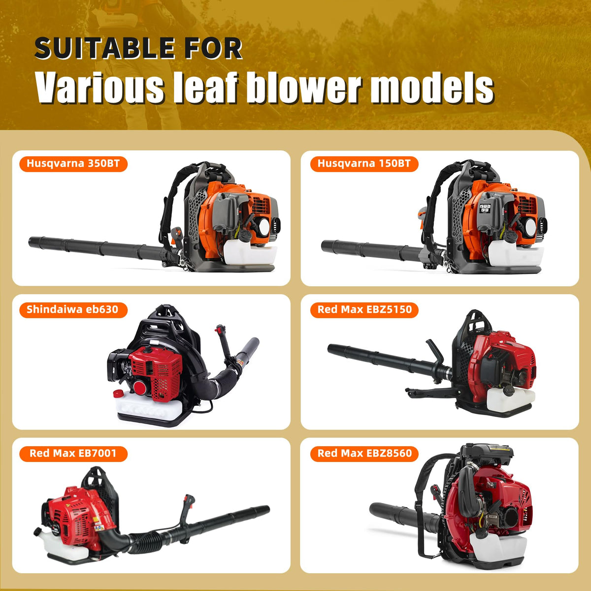 Retepif compatibility guide for Husqvarna, Echo, Red Max, Shindaiwa backpack blowers