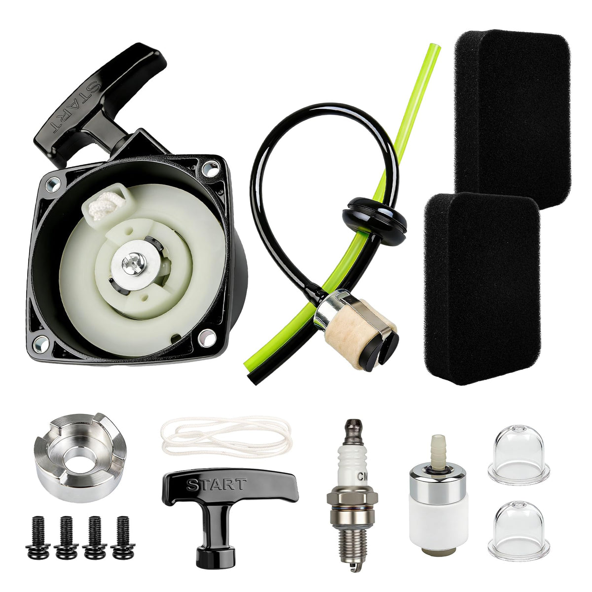 Retepif recoil starter assembly for easy pull-start on compatible backpack blowers