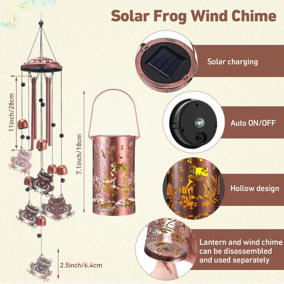 Retisee seven-point-eight-seven-inch wind chime adds balanced presence