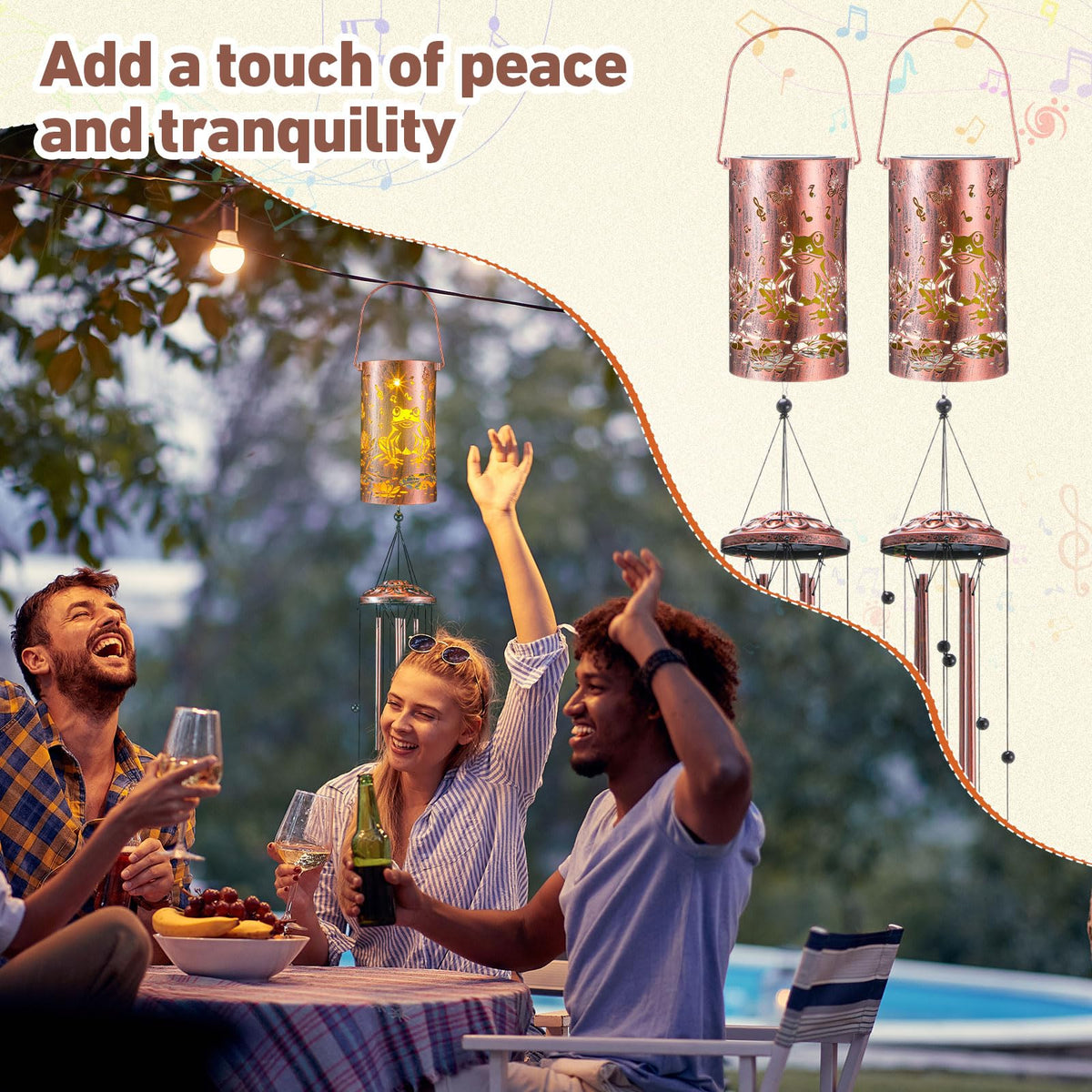Retisee waterproof bronze wind chime resists rain and wind