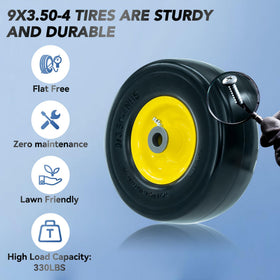 RETOTLA flat-free tire in use on zero-turn mower supports smooth, maintenance-free mowing