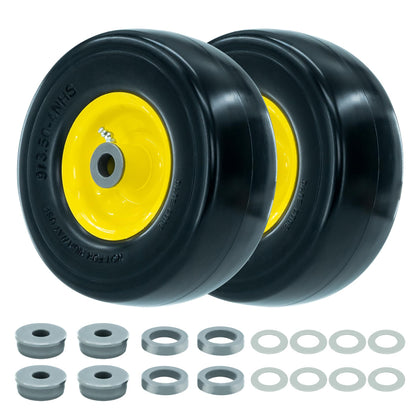 RETOTLA 9x3.50-4 flat-free tire sideview demonstrates puncture-proof PU construction for lawn care