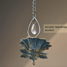 Retrome copper finish diamond droplets rain chain sparkle as water flows down gutters