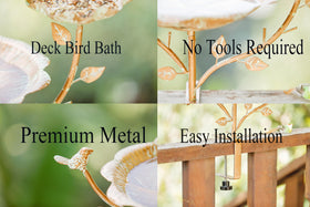 Retrome garden bird bath doubles as decorative backyard feature.