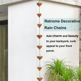 Retrome garden gift-ready rain chain adds curb appeal for gardening enthusiasts.