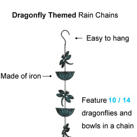 Retrome rain chain textured bowls capture and direct water flow.