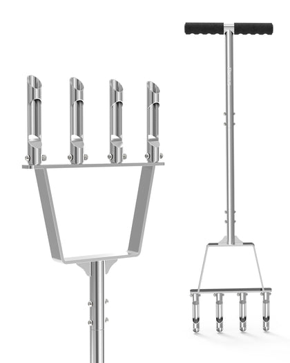 RETRUE manual core aerator with four-tine assembly for precise soil cores.