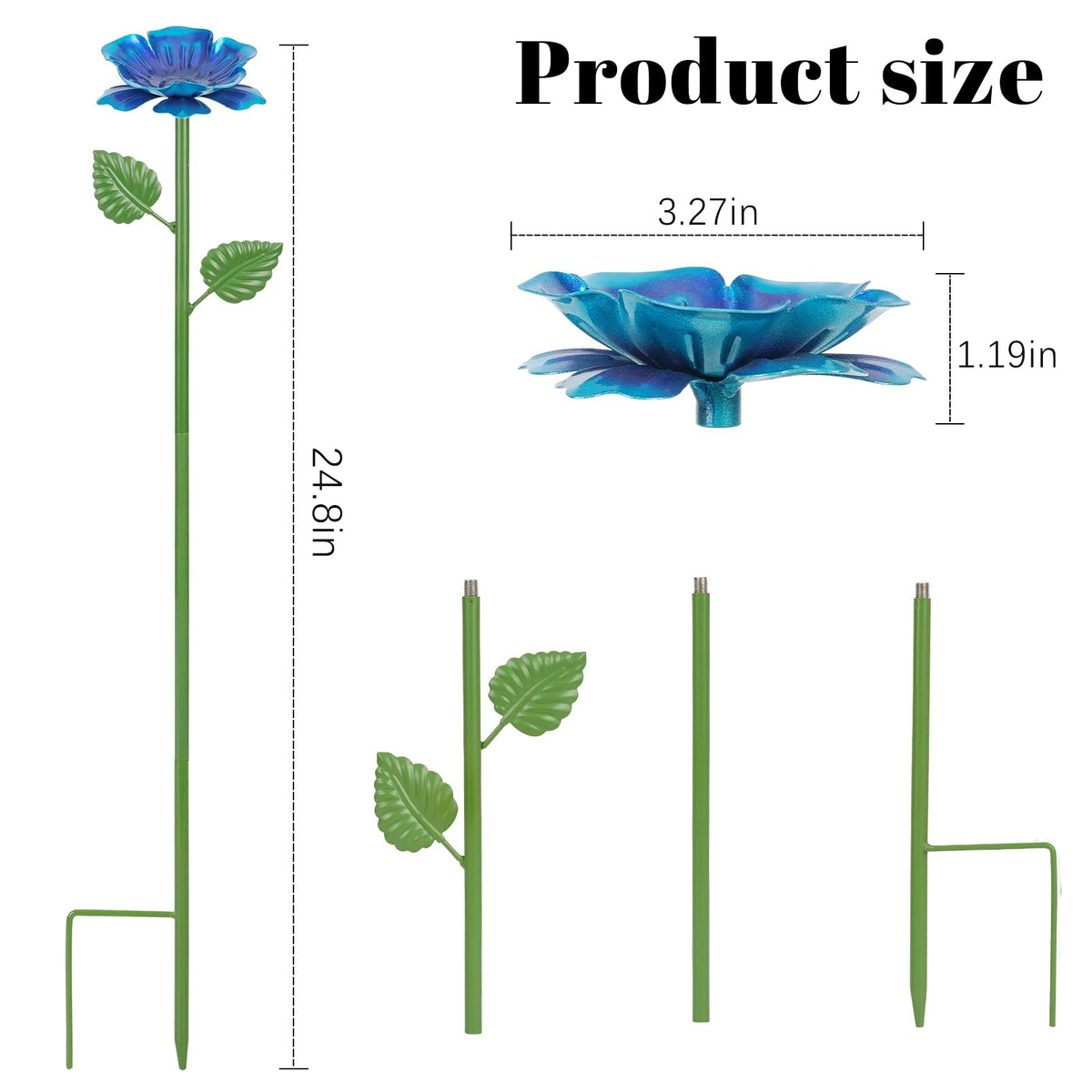 Retyion metal garden decor bee water feeder for outdoor use