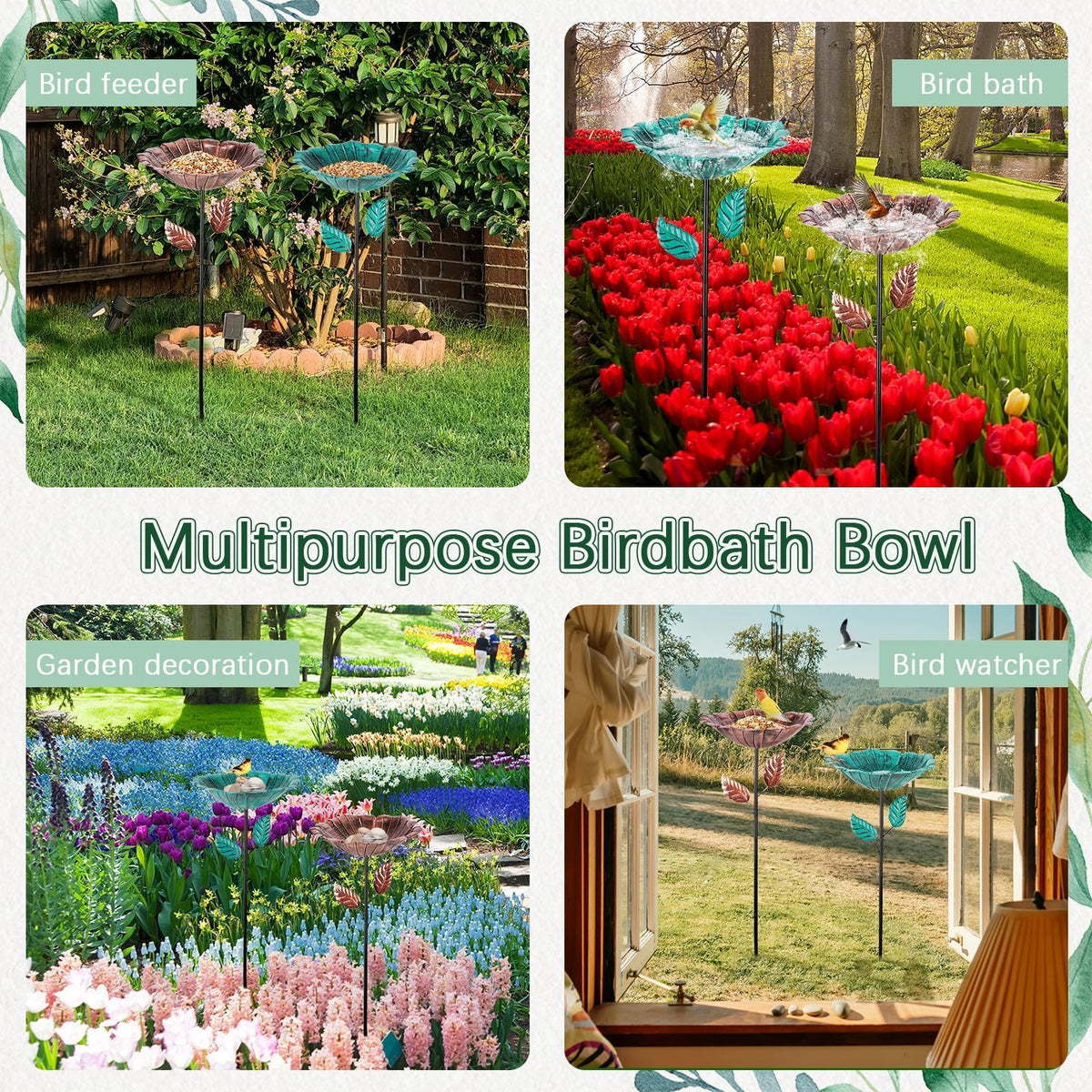 Retyion bird bath assembly is tool-free for quick setup outdoors.
