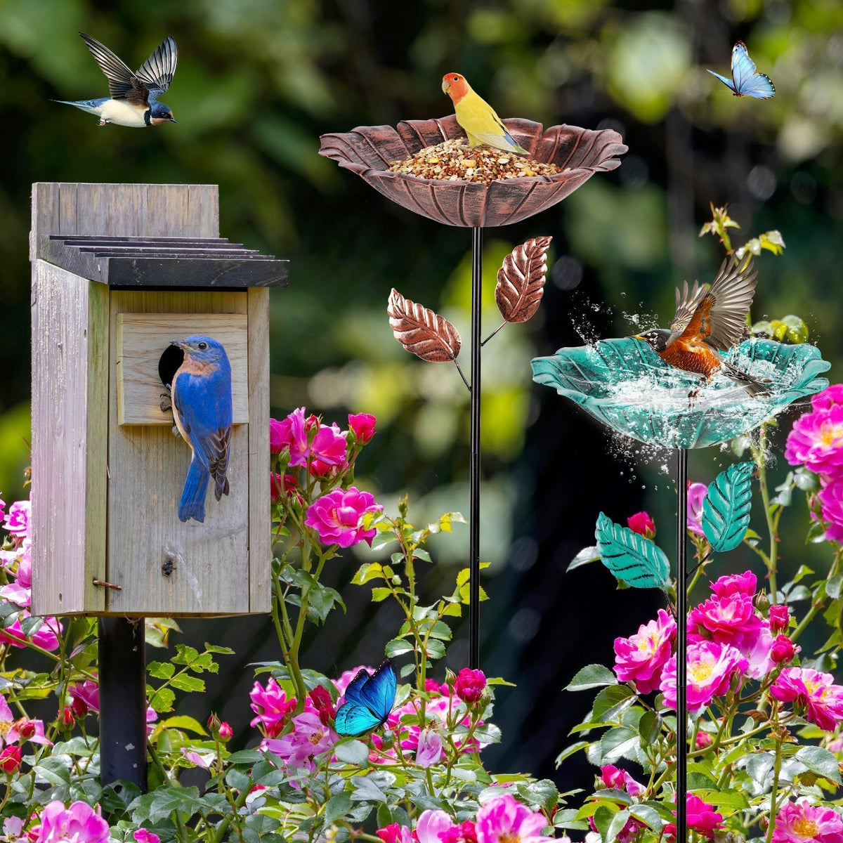 Retyion easy-clean coating simplifies maintenance of outdoor bird bath.