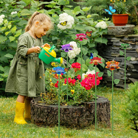 Retyion bee bath station in blue and yellow for garden decor