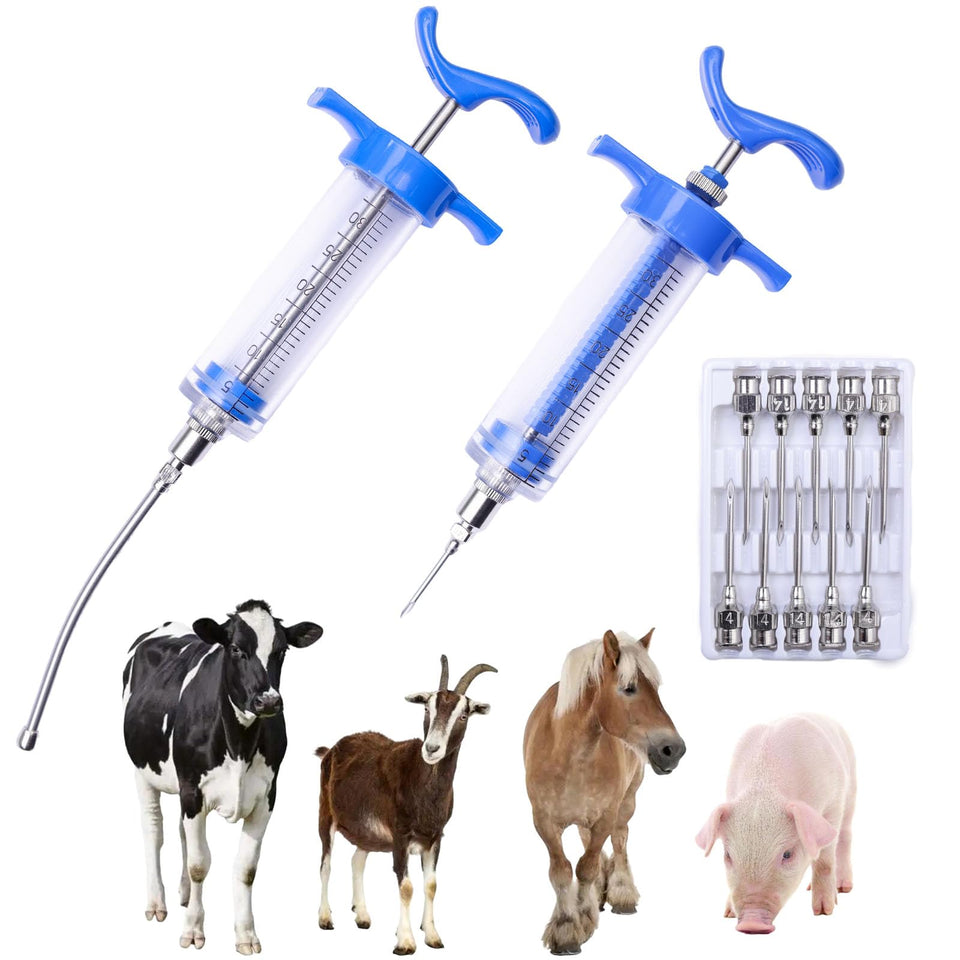 ReuVibk 30ml livestock syringe front view for precise dosing on farms.